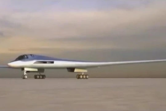 Bản thiết kế máy bay ném bom tàng hình PAK-DA Nga. Ảnh: Daily Express.