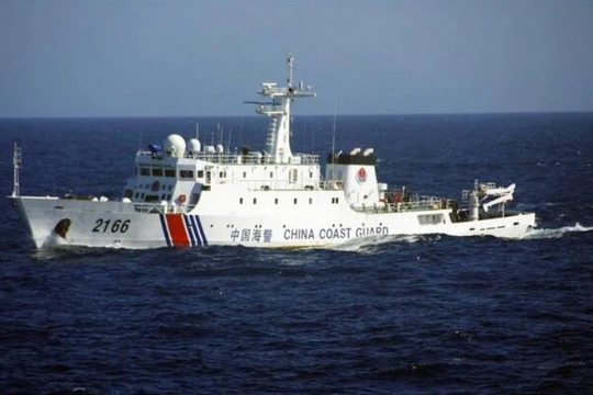 Tàu Hải cảnh-2166 của Cảnh sát biển Trung Quốc. Ảnh: báo Nhân Dân Trung Quốc