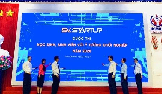 Lễ phát động cuộc thi "Học sinh, sinh viên với ý tưởng khởi nghiệp" năm 2020. Ảnh: Báo Chính phủ.