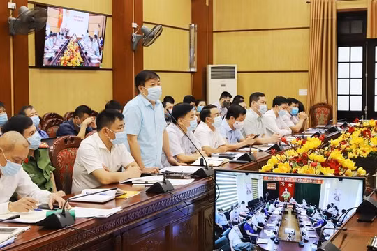 Tỉnh Thanh Hóa triển khai Hội nghị trực tuyến về công tác phòng, chống dịch COVID-19. Ảnh: thanhhoa.gov.vn