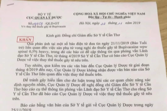 Văn bản của Cục Quản lý Dược ban hành ngày 22/11.