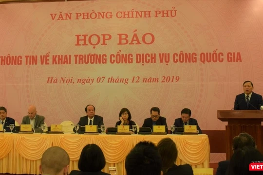 Buổi họp báo thông tin về khai trương Cổng dịch vụ công Quốc gia ngày 7/12.