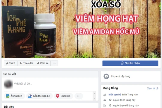 Quảng cáo vi phạm bị Cục An toàn thực phẩm xử phạt.