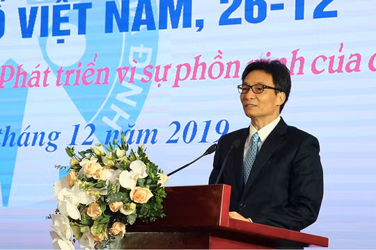 Phó Thủ tướng Vũ Đức Đam tại lễ phát động Tháng hành động quốc gia về dân số, tổ chức ngày 10/12 (Ảnh: VGP)