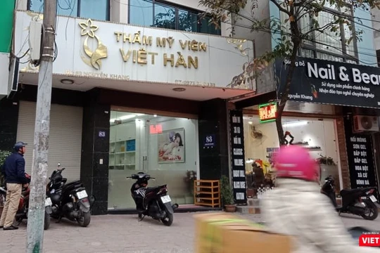 Thẩm mỹ viện Việt Hàn nơi xảy ra vụ việc.