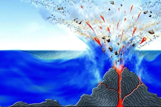 Núi lửa có thể hình thành và phun trào dưới đáy biển. Ảnh: Sohu