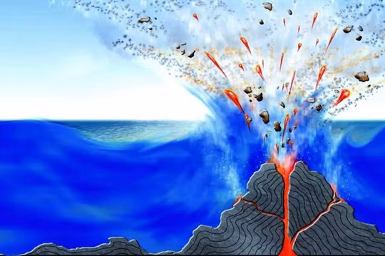 Núi lửa có thể hình thành và phun trào dưới đáy biển. Ảnh: Sohu