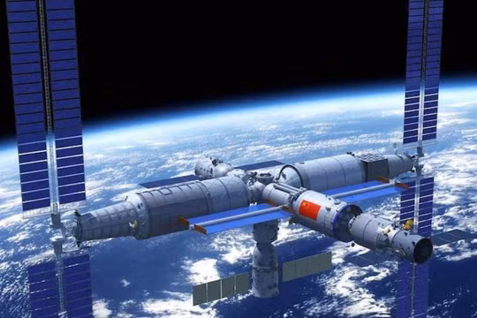 Hình đồ họa mô phỏng Thiên Cung 3 khi đã thành hình trên quỹ đạo. Ảnh: CMSA