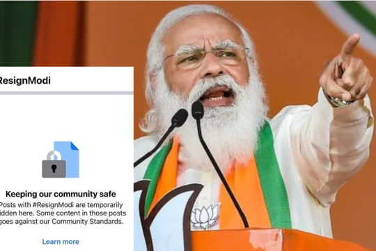 Facebook ẩn bài đăng đòi Thủ tướng Ấn Độ từ chức. 