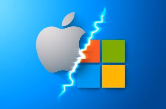 Cuộc chiến giữa Apple và Microsoft đã quay trở lại. Ảnh: Sina