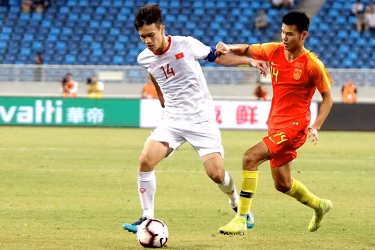 U22 Việt Nam từng thắng chủ nhà U22 Trung Quốc tháng 9/2019. Ảnh: VFF