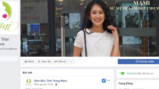 Chủ sở hữu trang Facebook "Đầm bầu thời trang Mami" sẽ bị phạt 20 triệu đồng. 