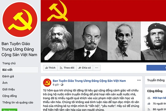 Trang Facebook mạo danh Ban Tuyên giáo Trung ương. 