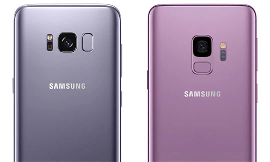 Samsung Galaxy S8 (bên trái) và Samsung Galaxy S9 (bên phải) (ảnh: Business Insider)