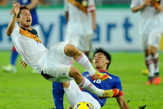 Soukaphone Vongchiengkham là cầu thủ hiếm hoi của Lào thi đấu ngoài lãnh thổ quốc gia. Ảnh: Laos Update.