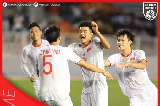 Chiến thắng nghẹt thở. Ảnh VF.