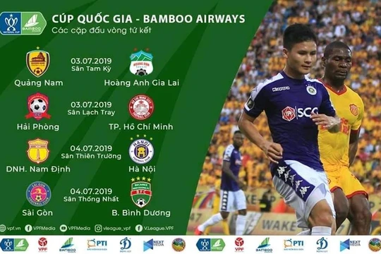 Các cặp đấu tứ kết Cúp quốc gia chỉ là việc nội bộ của các đội V.League 2019, các đội hạng Nhất đã rời cuộc chơi. (ảnh VFF)