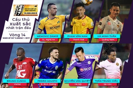 7 “Cầu thủ xuất sắc nhất trận đấu” thì có 3 ngoại bình, 3 nội binh và 1 cầu thủ nhập tịch. Ảnh VPF.