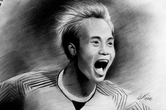 Văn Toàn sẽ đảm nhận sứ mệnh giúp HAGL có điểm trong trận đấu trên sân Thống Nhất. (ảnh: Họa sĩ Hậu)