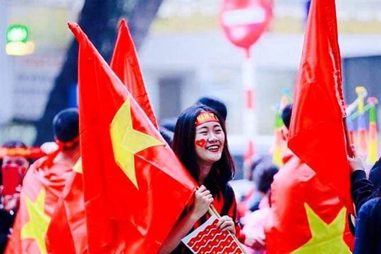 Vui cùng đội tuyển U22 Việt Nam. Ảnh AT