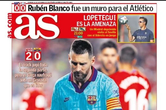 "Ni Con Messi" - "Hình như không có Messi" trong trận Barca gặp đội bóng mới lên hạng Granada.