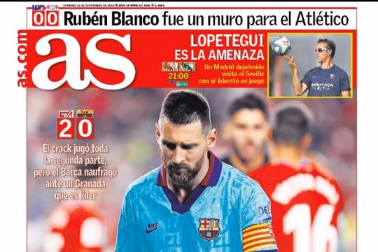 "Ni Con Messi" - "Hình như không có Messi" trong trận Barca gặp đội bóng mới lên hạng Granada.