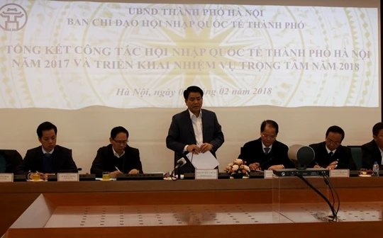 Chủ tịch UBND TP Nguyễn Đức Chung phát biểu tại hội nghị - Ảnh/Hanoi.gov.vn