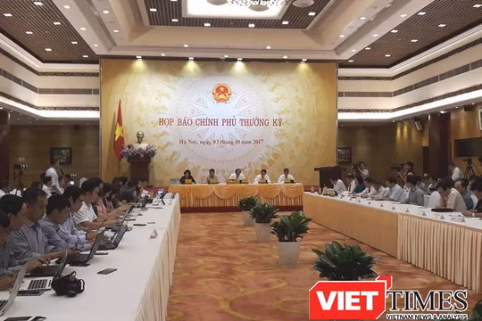Họp báo Chính phủ thường kỳ tháng 9/2017 - Ảnh: Q.V