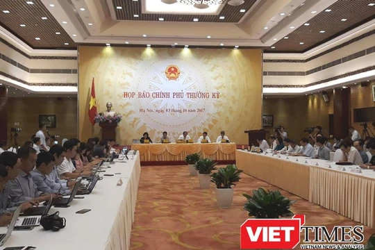 Họp báo Chính phủ thường kỳ tháng 9/2017 - Ảnh: Q.V