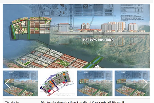 Bản vẽ dự án đầu tư xây dựng - kinh doanh hạ tầng khu đô thị mới Cao Xanh - Hà Khánh B/ Nguồn: hcc1.com.vn