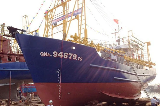 Tàu vỏ thép của ngư dân Trần Văn Liên.