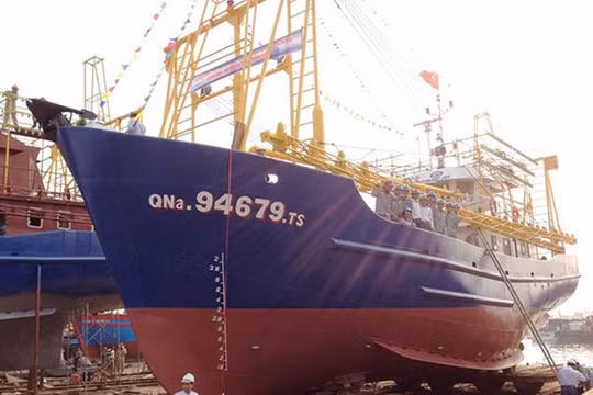 Tàu vỏ thép của ngư dân Trần Văn Liên.