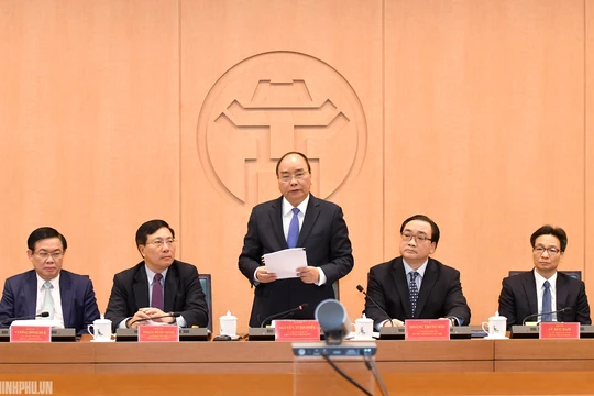 Thủ tướng Nguyễn Xuân Phúc phát biểu tại buổi làm việc/ Ảnh: VGP