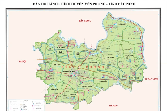 Địa điểm thực hiện dự án tại xã Đông Tiến, xã Trung Nghĩa và thị trấn Chờ, huyện Yên Phong.