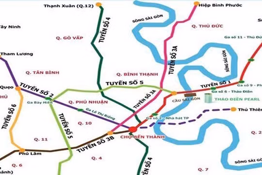 Sơ đồ các tuyến metro TP.HCM - Ảnh tư liệu