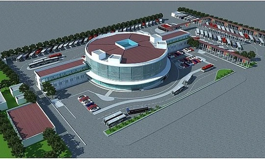 Phối cảnh bến xe Yên Sở sau khi hoàn thành.