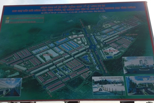 Dự án Khu chợ đầu mối nông sản thực phẩm, hệ thống kho vận và khu đô thị Thương mại Vĩnh Tường có quy mô diện tích lập quy hoạch hơn 186ha, nằm trên địa phận 3 xã: Tân Tiến, Lũng Hòa và Yên Lập. Ảnh: Vietnamnet