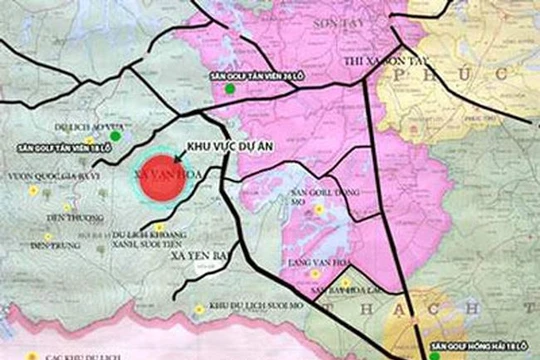 Bản đồ quy hoạch Khu du lịch Tản Viên - Ảnh: Dân trí