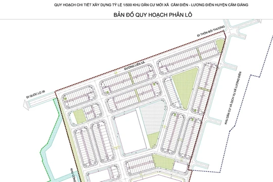 Bản đồ quy hoạch phân lô khu dân cư mới Cẩm Điền - Lương Điền/ Ảnh: baohaiduong.vn