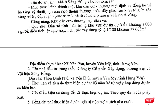 Công ty CP Xây dựng, thương mại và vật liệu Sông Hồng vừa được UBND tỉnh Hưng Yên lựa chọn là nhà đầu tư thực hiện dự án Khu nhà ở Sông Hồng và chợ nông sản theo hình thức chỉ định.