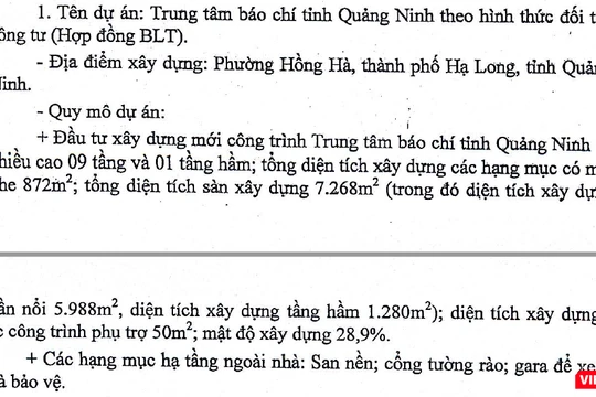 Dự án được đầu tư theo hình thức hợp đồng BLT.