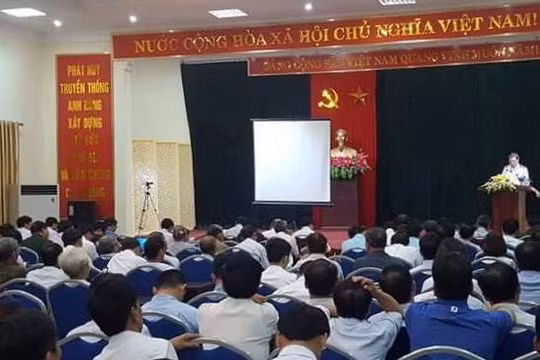 Buổi công bố Dự thảo Kết luận thanh tra diễn ra tại Trụ sở UBND huyện Mỹ Đức, Hà Nội.