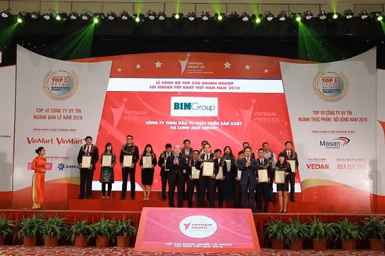 Bim Group trong danh sách Top 500 doanh nghiệp tư nhân lợi nhuận tốt nhất Việt Nam năm 2018/ Ảnh: Bimgroup.com