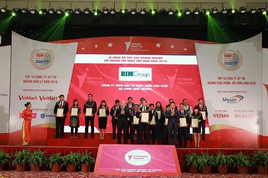 Bim Group trong danh sách Top 500 doanh nghiệp tư nhân lợi nhuận tốt nhất Việt Nam năm 2018/ Ảnh: Bimgroup.com