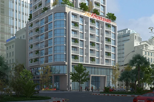 Phối cảnh dự án cải tạo chung cư 22 Liễu Giai, Hà Nội. (Tên thương mại: Tòa nhà Chung cư và Thương mại The Boulevard)