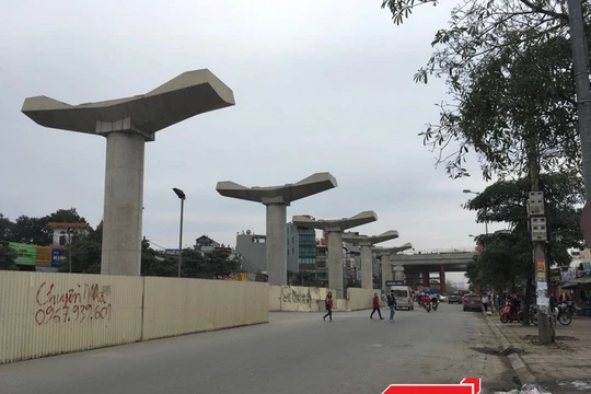 Tuyến đường sắt đô thị số 3, đoạn Nhổn - ga Hà Nội liên tục chậm tiến độ.