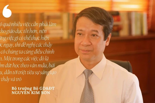 Bộ trưởng Nguyễn Kim Sơn yêu cầu chấm dứt lối học theo "văn mẫu", "bài mẫu", vốn triệt tiêu sự sáng tạo của thầy và trò.