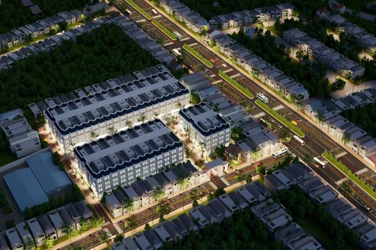 Quảng Xương Center rộng đường vào dự án 1.230 tỉ đồng ở Thanh Hóa. (Ảnh: Thanhhoacity)