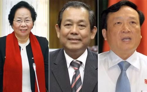 Phó chủ tịch nước Nguyễn Thị Doan, Chánh án Toà án nhân dân Tối cao Trương Hoà Bình và Viện trưởng Viện Kiểm sát nhân dân tối cao Nguyễn Hoà Bình.