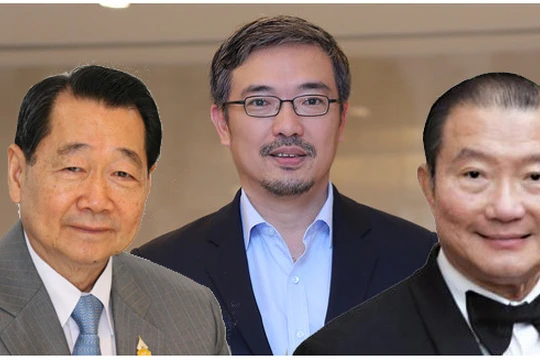 Ba người giàu nhất Thái Lan. Từ trái qua: Dhanin Chearavanont, Tos Chirathivat, Charoen Sirivadhanabhakdi